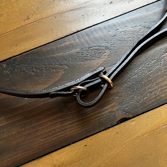 Skinny Brown Leather (Crocodile Style) Belt - Picture 2 of 4